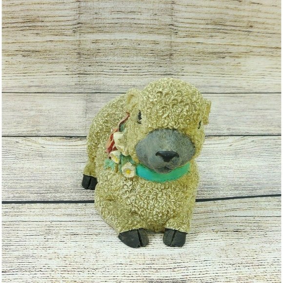 Woolly Resin Sheep Lamb Figurine Christmas Sheep Ornament Home Garden Décor VTG - Picture 5 of 12